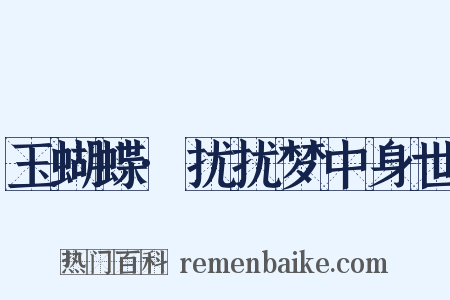 玉蝴蝶·扰扰梦中身世是什么意思的图片